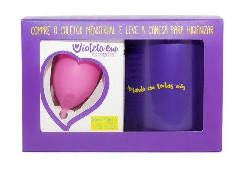 KIT COLETOR MENSTRUAL VIOLETA CUP TIPO B ROSA