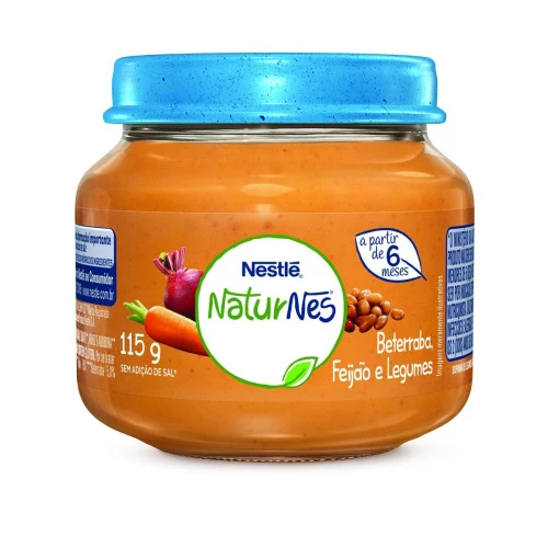 PAPINHA NATURNES NESTLÉ BETERRABA, CALDO DE FEIJÃO E LEGUMES 115G