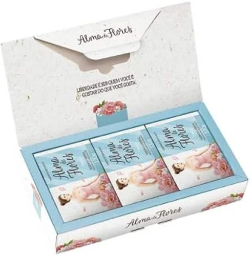 ESTOJO COM 3 SABONETES ALMA DE FLORES HERBAL DE 130G CADA ALMA DE FLORES