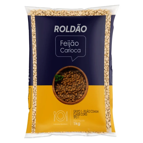 FEIJÃO CARIOCA TIPO 1 ROLDÃO PACOTE 1KG