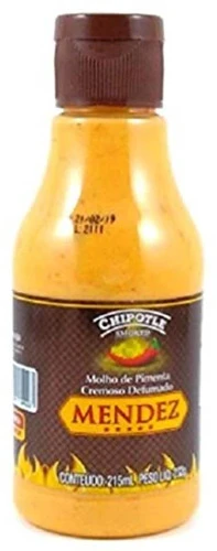 MOLHO DE PIMENTA CREMOSA DEFUMADA CHIPOTLE MENDEZ 215ML