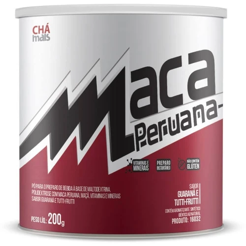 MACA PERUANA SOLÚVEL GUARANÁ E TUTI FRUITTI 200G CHÁ MAIS