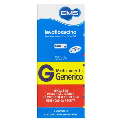 LEVOFLOXACINO 500MG EMS CAIXA 3 COMPRIMIDOS REVESTIDOS