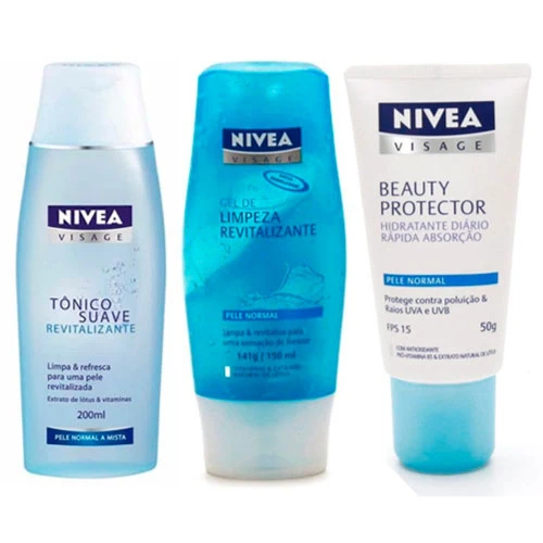 KIT NIVEA 3 PASSOS PELE OLEOSA GEL DE LIMPEZA  TÔNICO