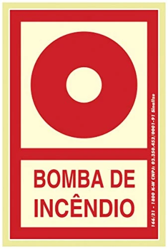 PLACA POLIES BOMBA INCENDIO FOTOL 13 5X20 SINALIZE