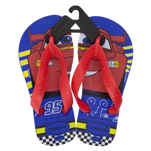 SANDÁLIA KIDS AZUL ESTRELA E VERMELHA RUBI CARS HAVAIANAS Nº 25 26