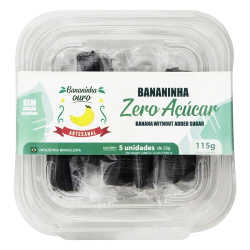 BANANINHA ZERO AÇÚCAR BANANINHA OURO POTE 115G 5 UNIDADES