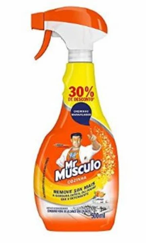 LIMPADOR DESENGORDURANTE COZINHA LARANJA MR MÁSCULO FRASCO 500ML BORRIFADOR GRÁTIS 30 DE DESCONTO
