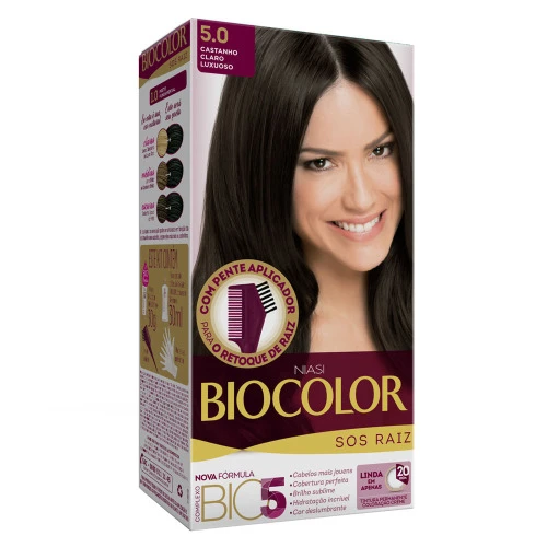 TINTURA BIOCOLOR S O S RAIZ CASTANHO CLARO 5 0