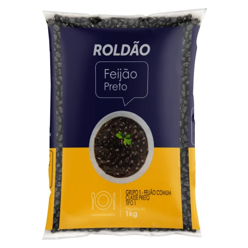 FEIJÃO PRETO TIPO 1 ROLDÃO PACOTE 1KG