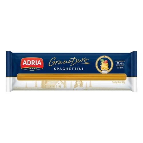 MACARRÃO DE SÊMOLA GRANO DURO SPAGHETTINI ADRIA 500G