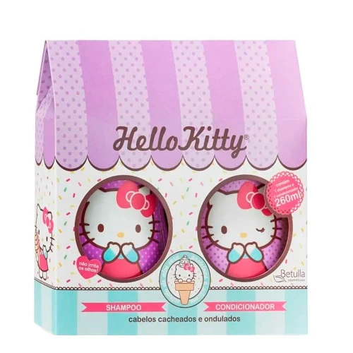 KIT SHAMPOO  CONDICIONADOR HELLO KITTY CACHEADOS 260ML