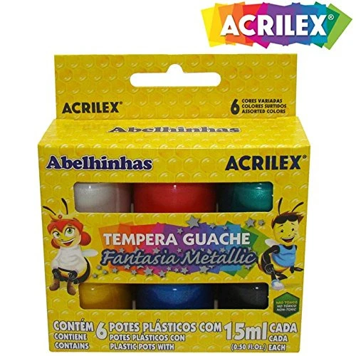 ESTOJO GUACHE FANTASIA METALLIC COM 6 CORES