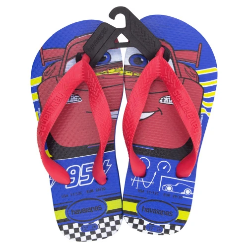 SANDÁLIA KIDS AZUL ESTRELA E VERMELHA RUBI CARS HAVAIANAS Nº 27 28