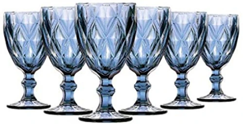 TC19095 JG 6 TACAS PARA VINHO AZUL VERRE