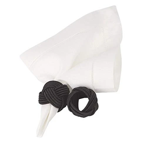 JG COM 4 ARGOLAS PARA GUARDANAPO C CIA TRACCIA PRETO