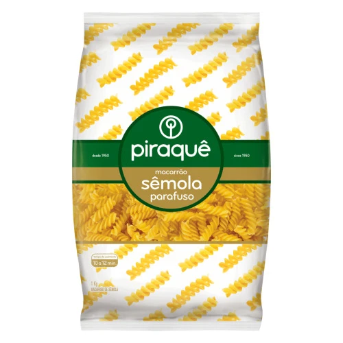 MACARRÃO DE SÊMOLA PARAFUSO PIRAQUÊ PACOTE 1KG