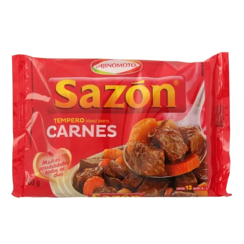 TEMPERO PARA CARNES SAZÓN PACOTE 60G 12 UNIDADES