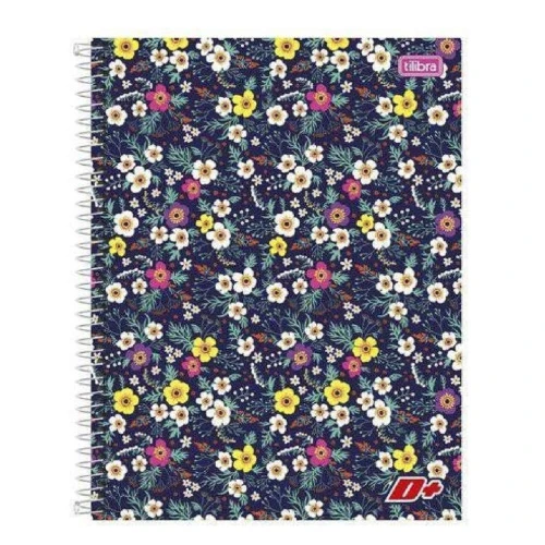 CADERNO CAPA DURA ESPIRAL FEMININO TILIBRA D+ 200MM X 275MM 200 FOLHAS