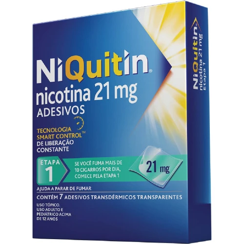 ADESIVOS PARA PARAR DE FUMAR NIQUITIN 21MG COM 7 UNIDADES