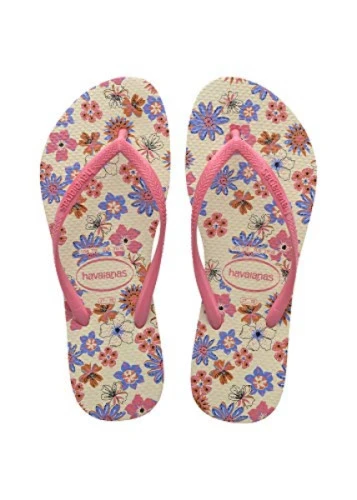 SANDALIAS HAVAIANAS SLIM ROMANCE CF BEGE PALHA ROSA