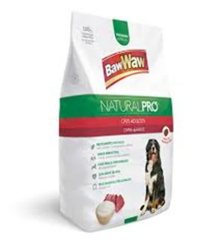 RAÇÃO CÃES BAW WAW 1KG NATURAL PRO CARNE ARROZ