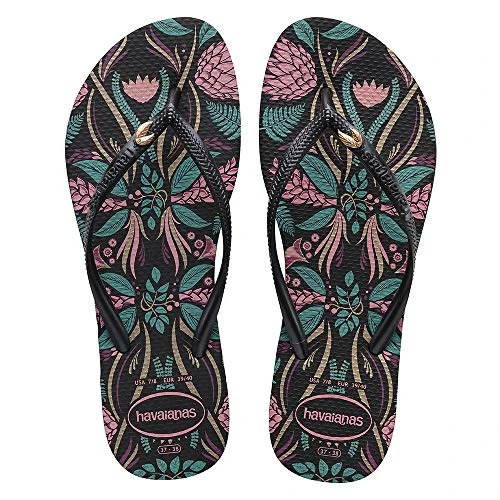 SANDALIA HAVAIANAS SLIM ROYAL PRETO CINZA DARK