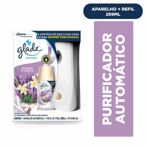 APARELHO E ODORIZADOR DE AMBIENTE LAVANDA VANILLA GLADE AUTOMATIC CAIXA 269ML