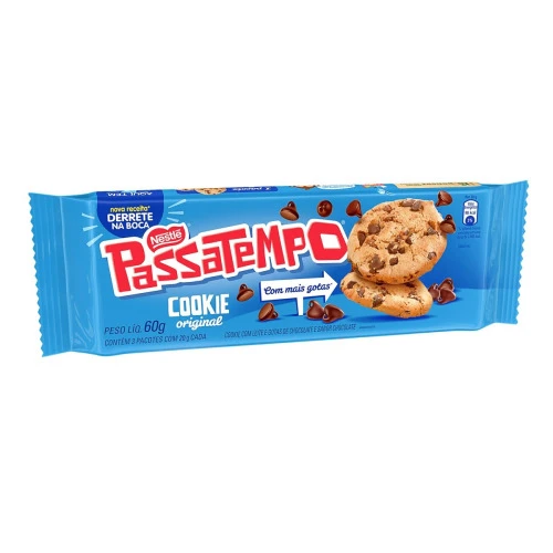COOKIE PASSATEMPO LEITE COM GOTAS DE CHOCOLATE 60G