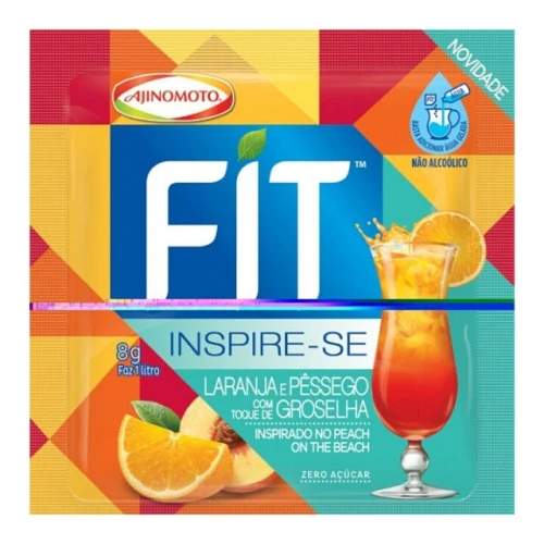 REFRESCO FIT LARANJA E PÊSSEGO COM TOQUE DE GROSELHA
