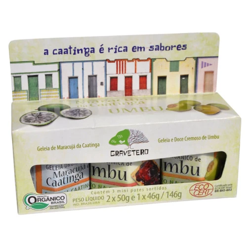 KIT COM 3 GELEIAS DA CAATINGA GRAVETERO - CARAS DO BRASIL 146G