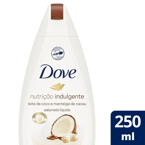 SABONETE LÍQUIDO DOVE NUTRIÇÃO INDULGENTE LEITE DE COCO E MANTEIGA DE CACAU 250ML