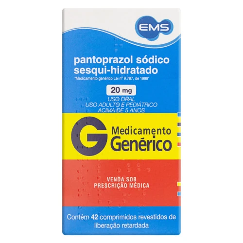PANTOPRAZOL SÁDICO SESQUI HIDRATADO 20MG EMS CAIXA 42 COMPRIMIDOS REVESTIDOS