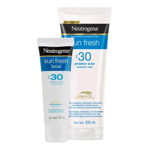 KIT PROTETOR SOLAR NEUTROGENA SUN FRESH FPS 30 200ML  SUN FRESH FACIAL FPS 30 50ML