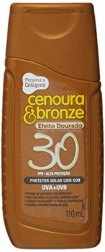 PROTETOR SOLAR LOÇÃO CENOURA E BRONZE 110ML FPS30 COM COR UNIT