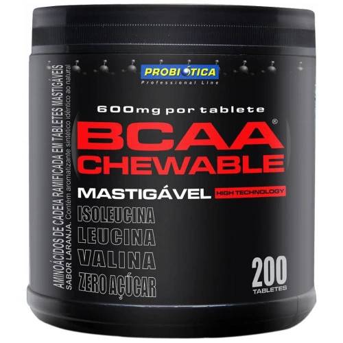 BCAA MASTIGAVEL LIMÃO 200 TABLETES PROBIOTICA