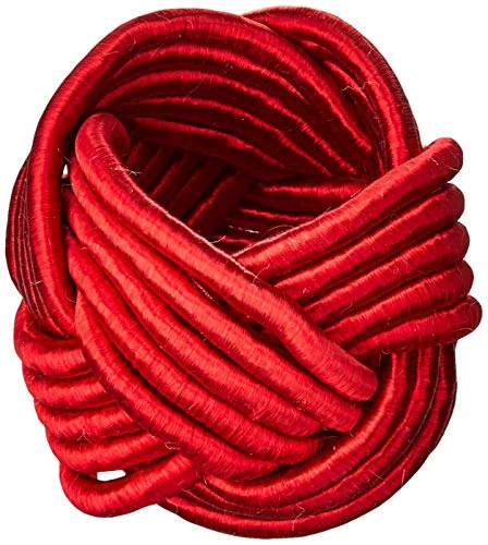 JG COM 4 ARGOLAS PARA GUARDANAPO C CIA TRACCIA VERMELHO