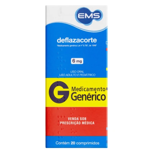 DEFLAZACORTE 6MG EMS CAIXA 20 COMPRIMIDOS