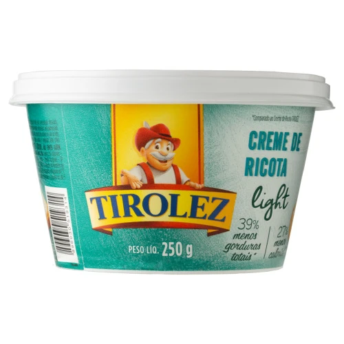 CREME DE QUEIJO RICOTA LIGHT TIROLEZ POTE 250G