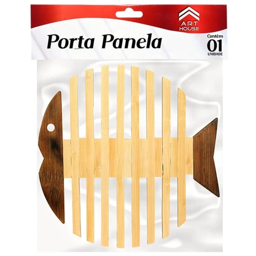 DESCANSO PARA PANELA MADEIRA PEIXE