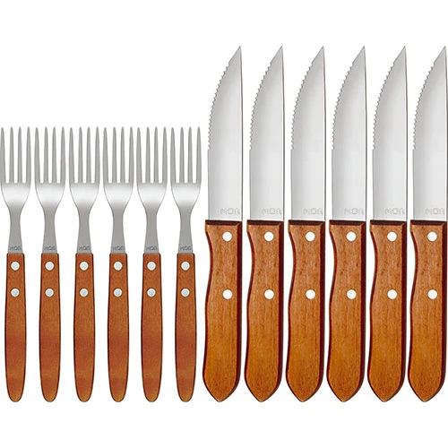 CONJUNTO GARFO E FACA CHURRASCO 12 PEÇAS MOR