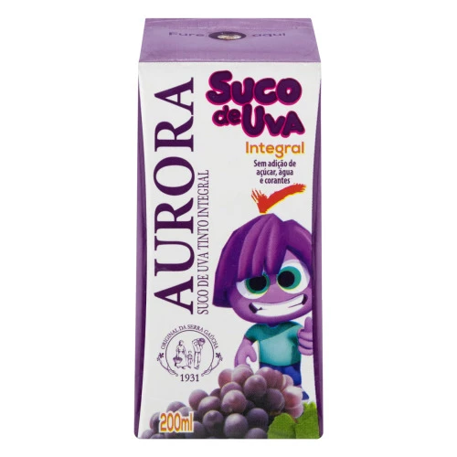 SUCO DE UVA AURORA TINTO INTEGRAL 200ML