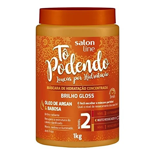 LINHA TRATAMENTO TO PODENDO SALON LINE MASCARA DE HIDRATAÇÃO BRILHO GLOSS NIVEL 02 1000 GR SALON LIN