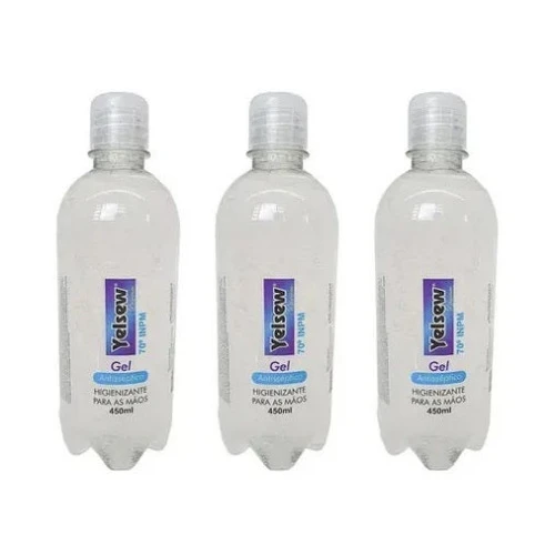 ÁLCOOL GEL 70 3X HIGIENIZADOR DE MAOS ANTISSÉPTICO 450ML 2695689