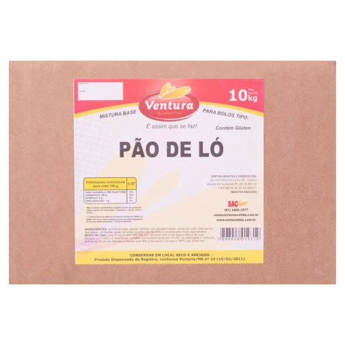 MISTURA PARA PÃO DE LÓ VENTURA CAIXA 10KG