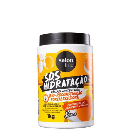 MÁSCARA S.O.S HIDRATAÇÃO BIO-RECONSTRUÇÃO FORTALECEDORA SALON LINE 1KG