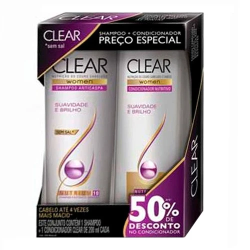 KIT SHAMPOO  CONDICIONADOR SUAVIDADE E BRILHO 200ML