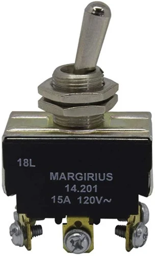 CHAVE 14201 INTERRUPTOR ALAVANCA BIPOLAR 15A 2 POSIÇÕES FIXA MARGIRIUS