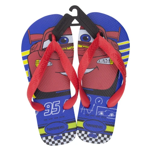 SANDÁLIA KIDS AZUL ESTRELA E VERMELHA RUBI CARS HAVAIANAS Nº 33 34