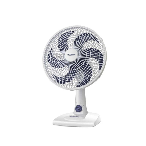 VENTILADOR DE MESA 50W BIVOLT COM 6 PÁS 30CM AZUL E BRANCO